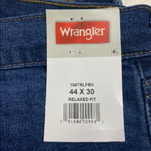 WRANGLER Men’s Relaxed Fit Straight Leg Blue Denim Jeans Size 44x30 - Picture 10 of 10
